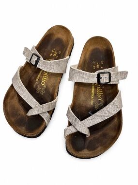 Birkenstock Papillio Toe Loop Sandals Grey Textured | Size 37 / US 6-6.5